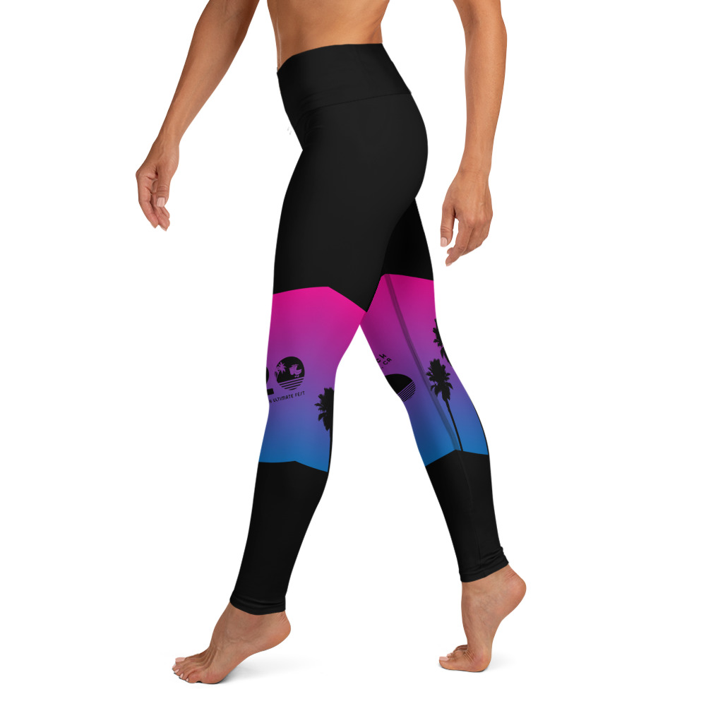 LATB 2020 Womens Leggings black diagonal stripe - Image 2