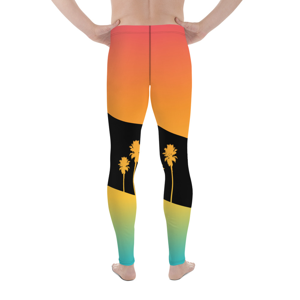 LATB2020 Men's Leggings diagonal stripe sunset - Image 2